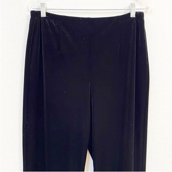 Chico’s Black Velour Straight Leg Track Pants - Picture 2 of 7